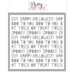 Pretty Pink Posh Halloween Words Stencil