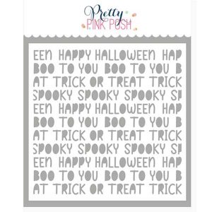 Pretty Pink Posh Halloween Words Stencil