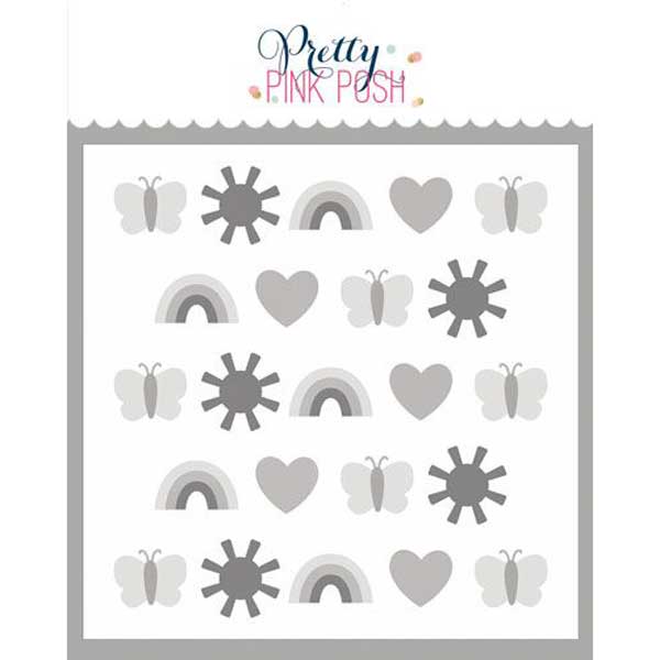 Pretty Pink Posh Happy Days Stencils (3 Pack)