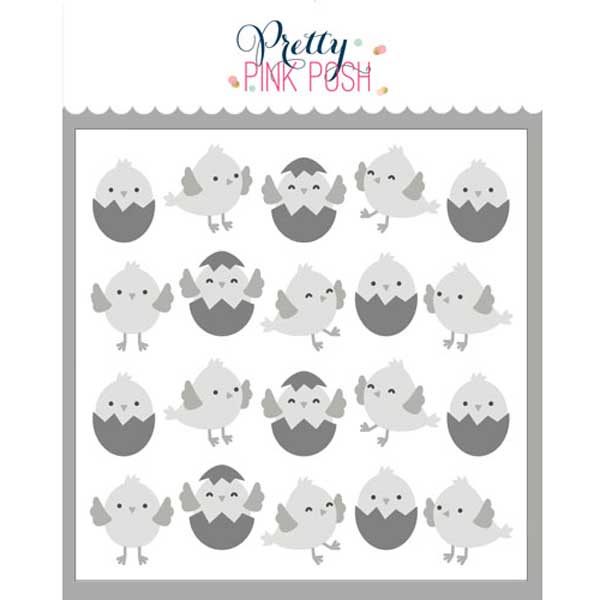 Pretty Pink Posh Layered Chicks Stencil