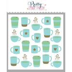 Pretty Pink Posh Layered Coffee Cups Stencil Set