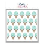 Pretty Pink Posh Layered Ice Cream Cones Stencils (4 Pack)