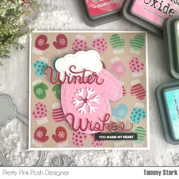 Pretty Pink Posh Layered Mittens Stencil Set