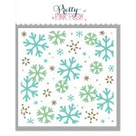 Pretty Pink Posh Layered Snowflakes Stencil Set