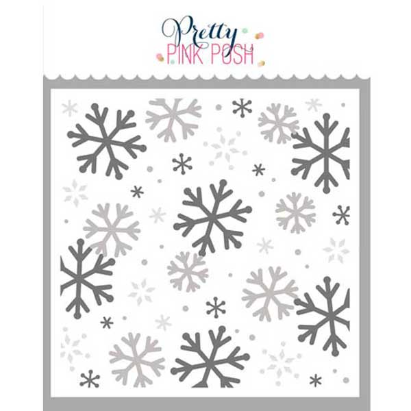 Pretty Pink Posh Layered Snowflakes Stencil Set