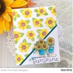 Pretty Pink Posh Layered Sunflowers Stencil