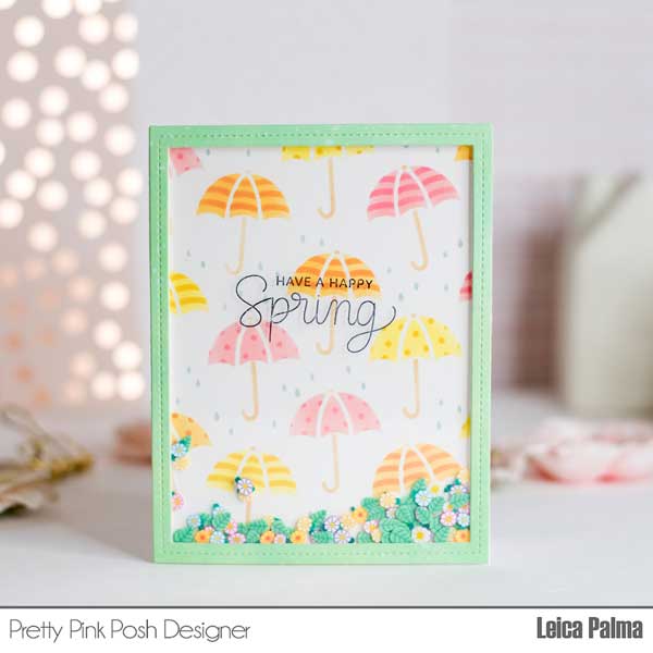 Pretty Pink Posh Layered Umbrellas Stencil