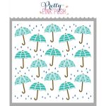 Pretty Pink Posh Layered Umbrellas Stencil