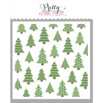 Pretty Pink Posh Layered Christmas Trees Stencils (3 Pack)