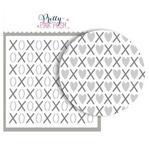 Pretty Pink Posh Layered XOXO Stencil (3 pack)