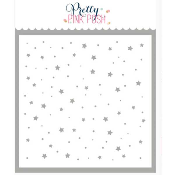 Pretty Pink Posh Starry Background Stencil