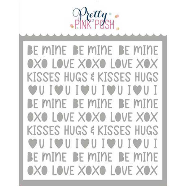 Pretty Pink Posh Valentine Words Stencil