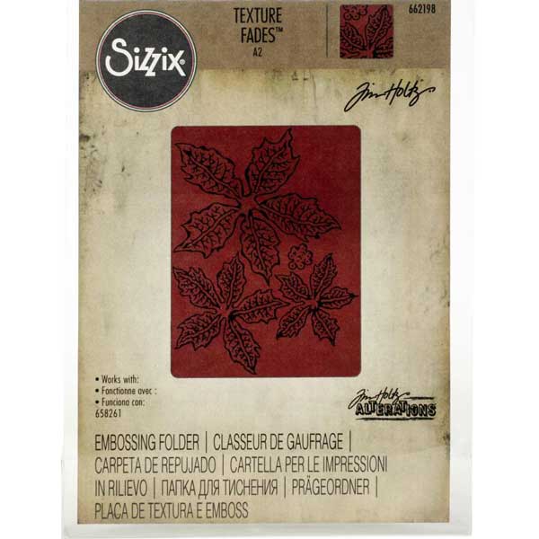 Sizzix - Tim Holtz Texture Fades Embossing Folder - Tattered Poinsettia