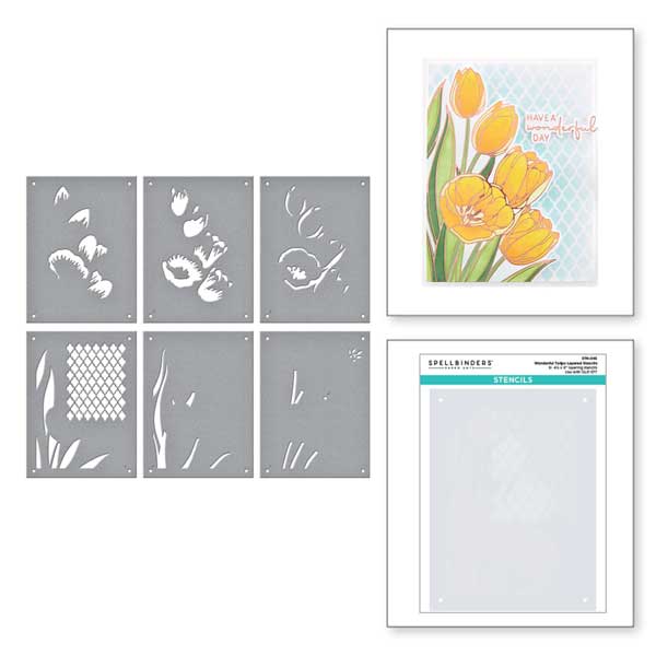 Spellbinders Wonderful Tulips Layered Stencils