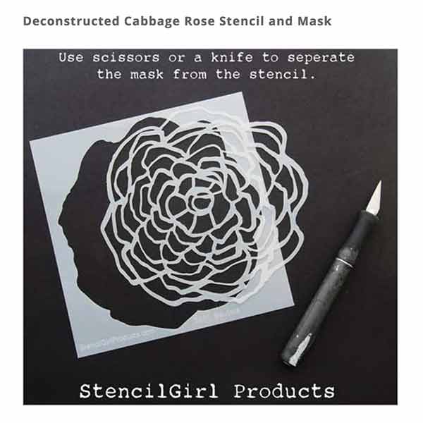 Stencil Girl Deconstructed Cabbage Rose Stencil and Mask