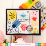 Waffle Flower Postage Collage Everyday Stencil