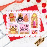 Waffle Flower Postage Collage Gingerbread Stencil