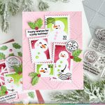 Waffle Flower Postage Collage Snowman Stencil