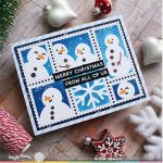 Waffle Flower Postage Collage Snowman Stencil