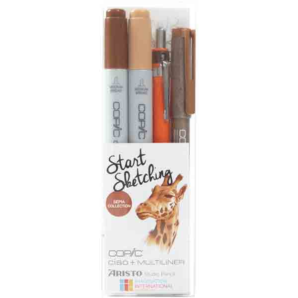 Copic Marker Start Sketching Set - Sepia Collection