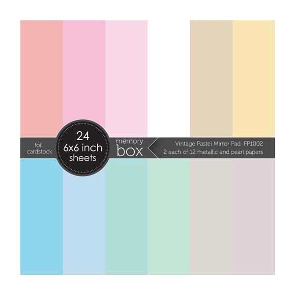 Memory Box Vintage Pastel Mirror Paper Pad - 6x6&quot;