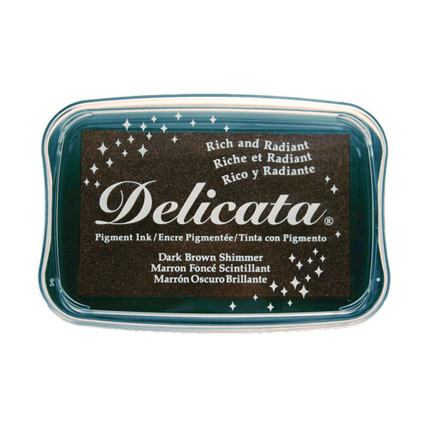 Delicata Pigment Ink Pad – Dark Brown Shimmer