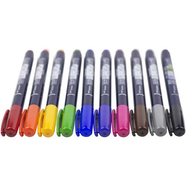 Tombow Fudenosuke Color Brush Pens - 10/Pkg