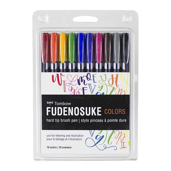 Tombow Fudenosuke Color Brush Pens - 10/Pkg