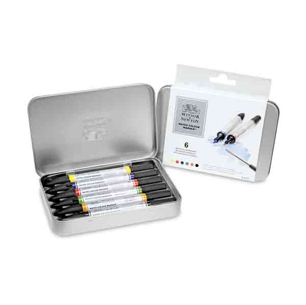 Winsor &amp; Newton Watercolor Marker Set, 6 colors