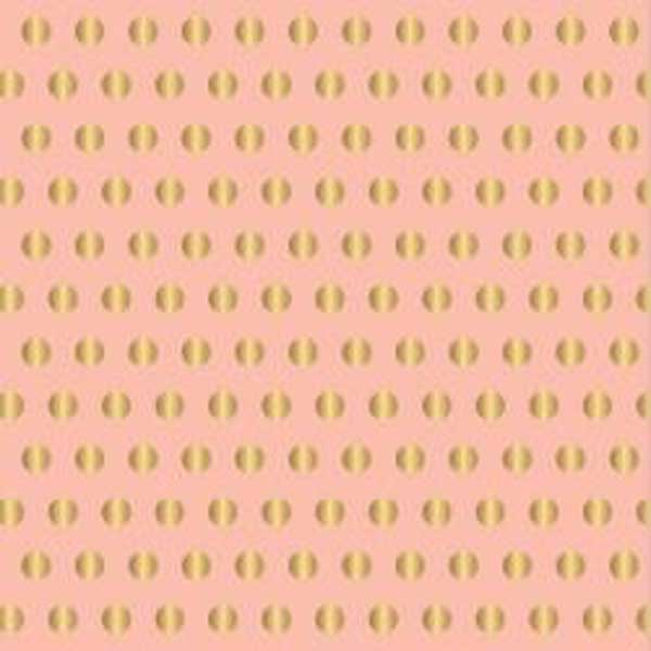 American Crafts Jen Hadfield Gold Foil Accent Cardstock - Pink with Gold Dots