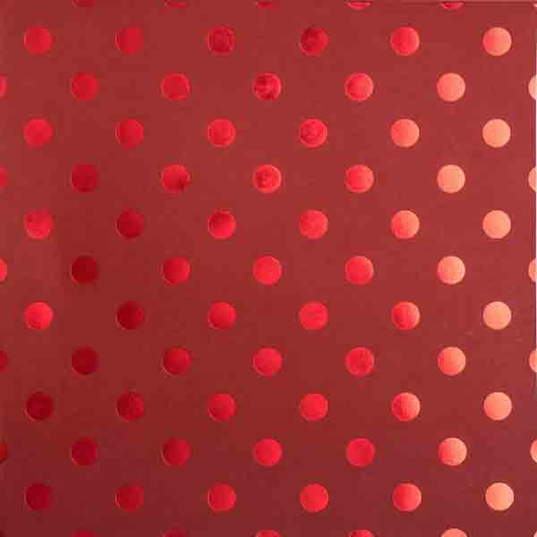 Bazzill Polka Dot Foil Cardstock - Wax Lips