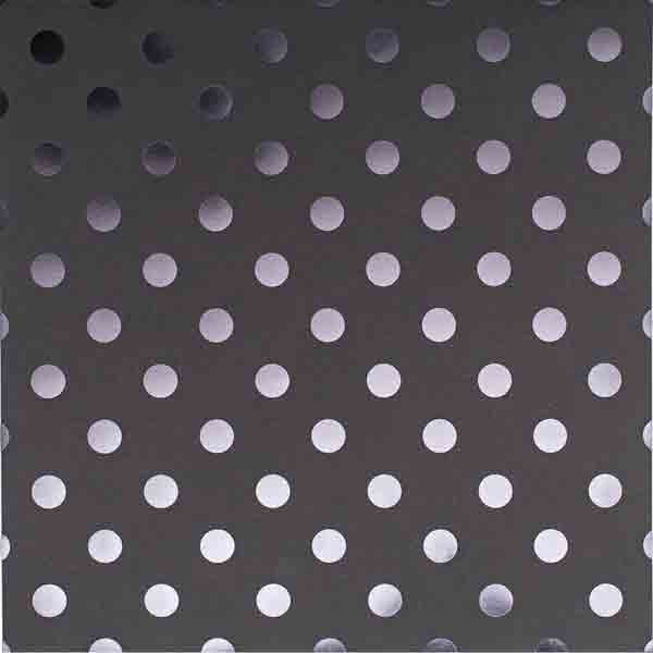 Bazzill Polka Dot Foil Cardstock - Licorice