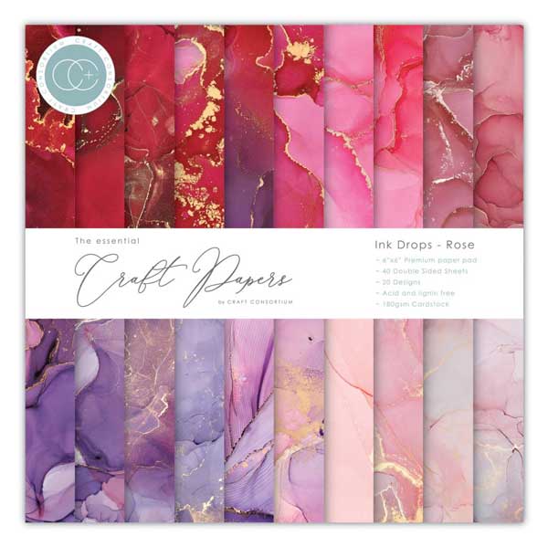 Craft Consortium Ink Drops Rose Paper Pad