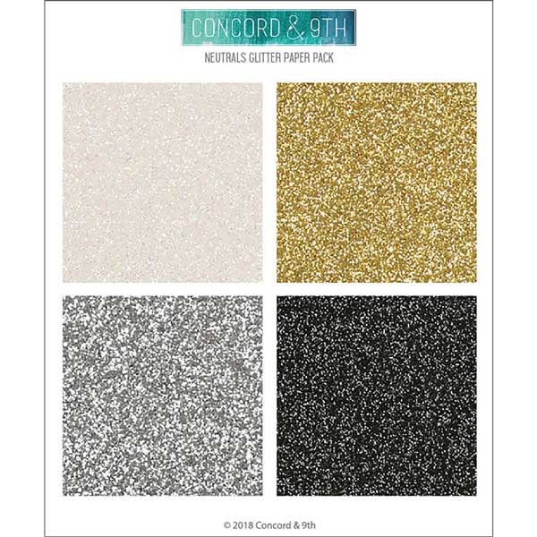 Concord &amp; 9th Neutrals Glitter Paper Pack