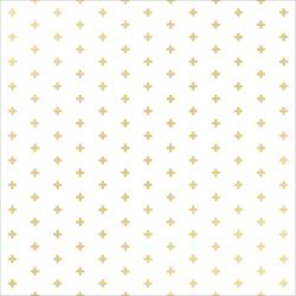 Crate Paper Poolside Gold Glitter Plus Signs + - 12&quot; x 12&quot;