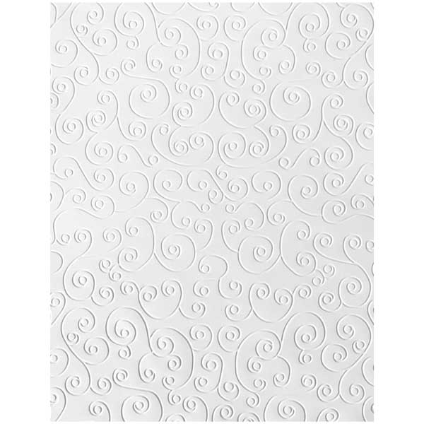 Foiled Fox Swirl White Embossed Paper