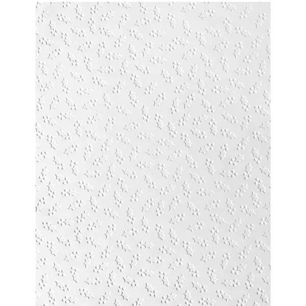 Foiled Fox Holly &amp; Berry White Embossed Paper