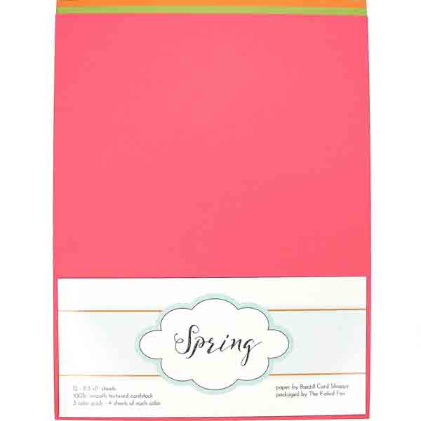 Spring Card Stock Paper Pack - 12 sheets, 8.5&quot; x 11&quot;