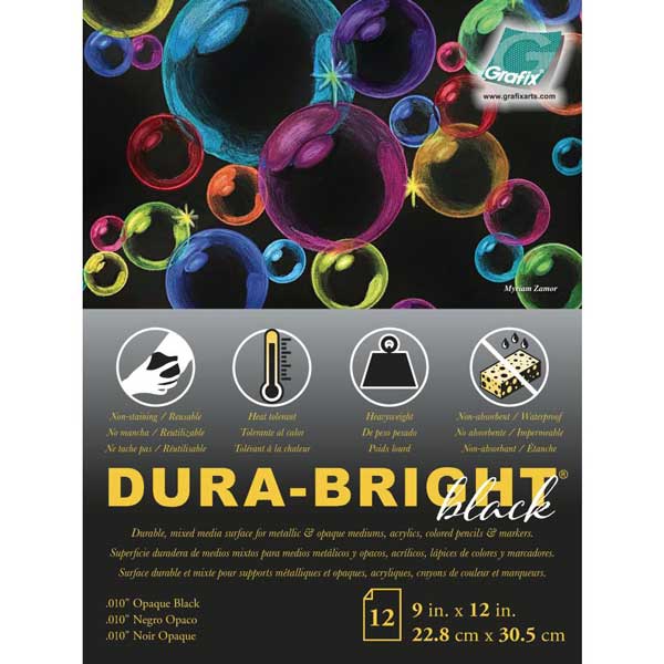 Grafix Dura-Bright Opaque Black Pad .010&quot; Pad 9&quot;X12&quot;