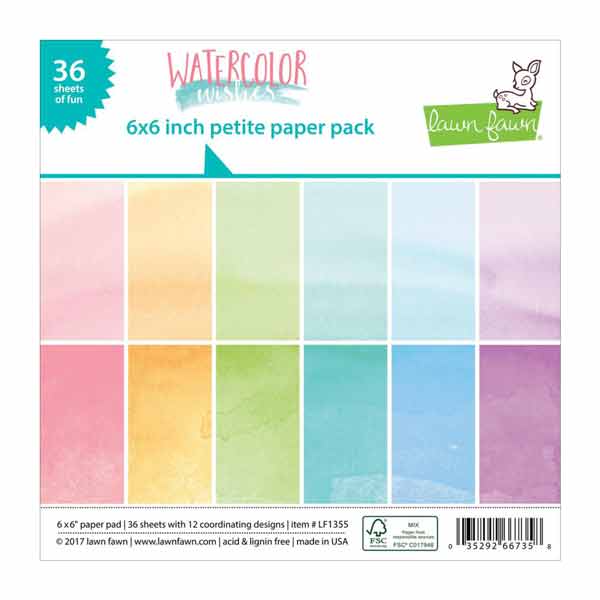 Lawn Fawn Watercolor Wishes Rainbow Petite Paper Pack