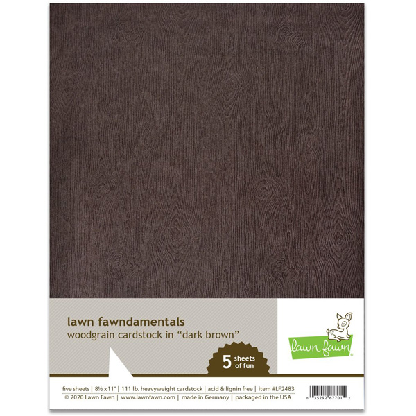 Lawn Fawn Woodgrain Card Stock - Dark Brown