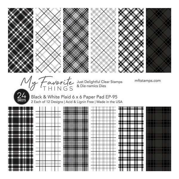 My Favorite Things Black &amp; White Plaid Paper Pad - 6&quot; x 6&quot;