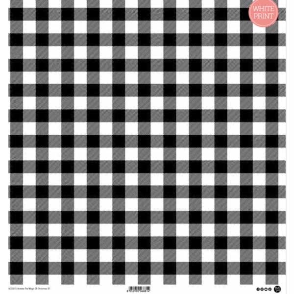 Moda Scrap The Magic of Christmas Acetate - White Plaid