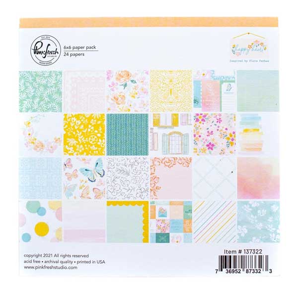 Pinkfresh Studio Happy Heart Paper Pack - 6&quot; x 6&quot;