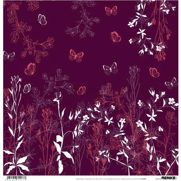 Alexandra Renke Design Paper - Autumn Plants Bordeaux