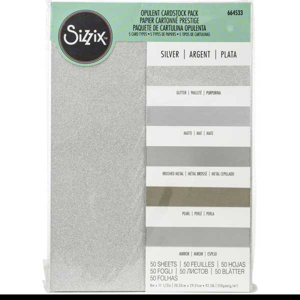 Sizzix Opulent Cardstock Pack - Silver