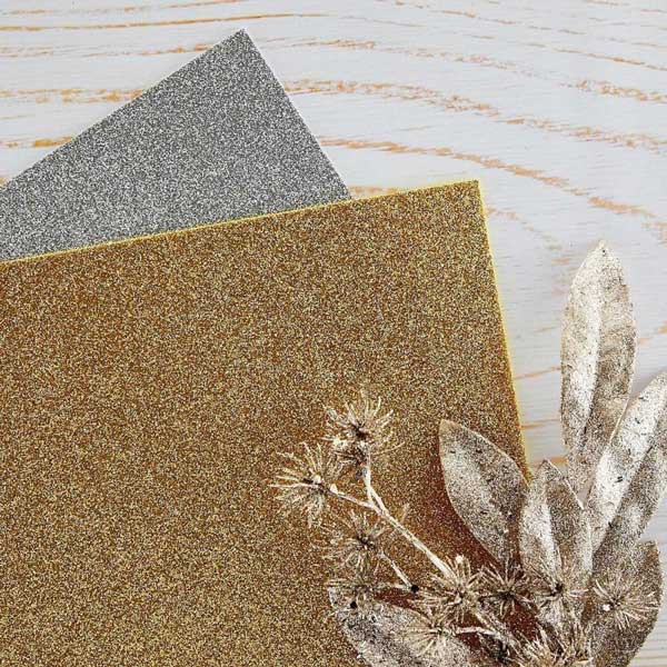 Spellbinders Glitter Foam Sheets - Gold &amp; Silver