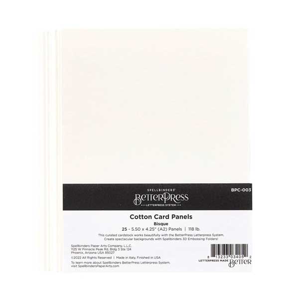 Spellbinders Bisque BetterPress A2 Cotton Card Panels - 25 PACK