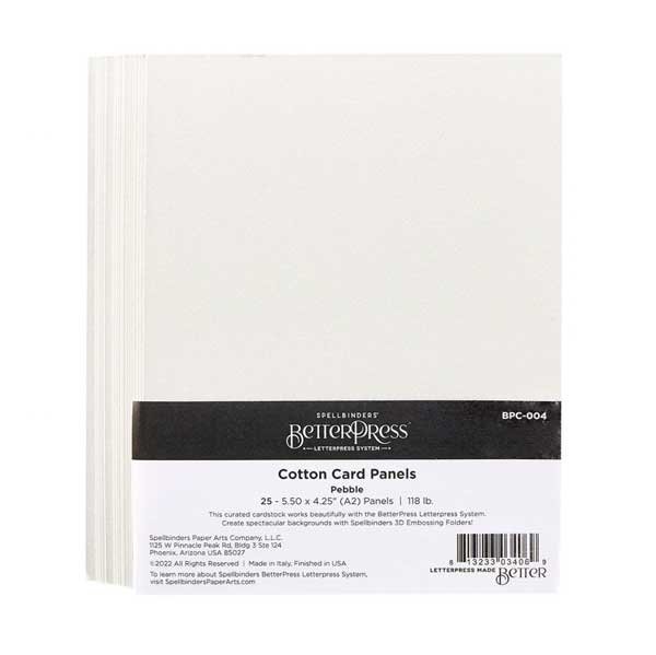 Spellbinders Pebble BetterPress A2 Cotton Card Panels – 25 pack