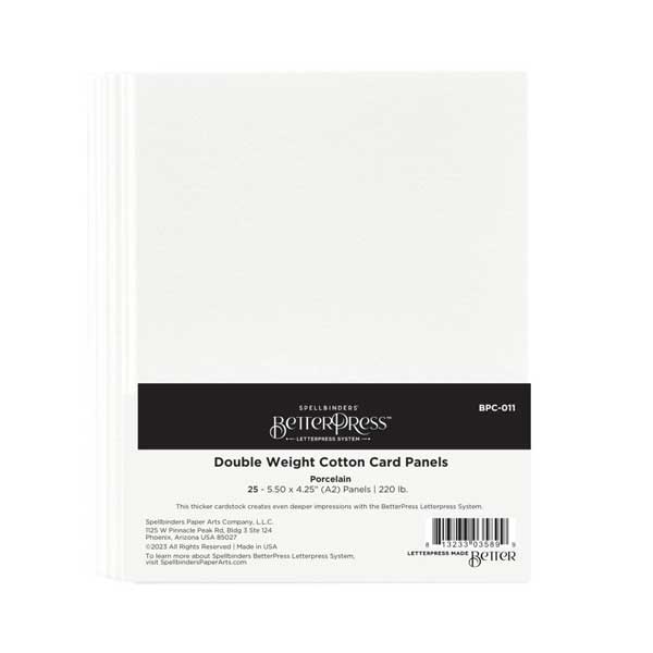 Spellbinders BetterPress Porcelain Double Weight Cotton Card Panels A2 - 25pk